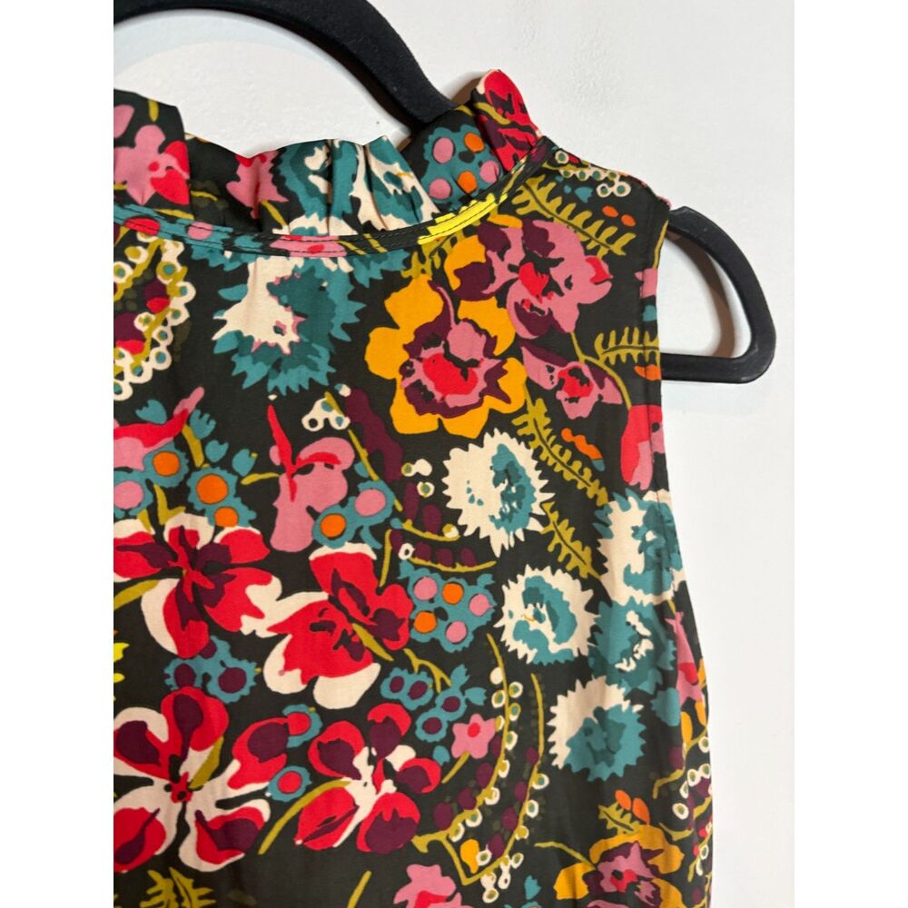 Loft floral patterned ruffle neck tank top - Picture 4 of 4